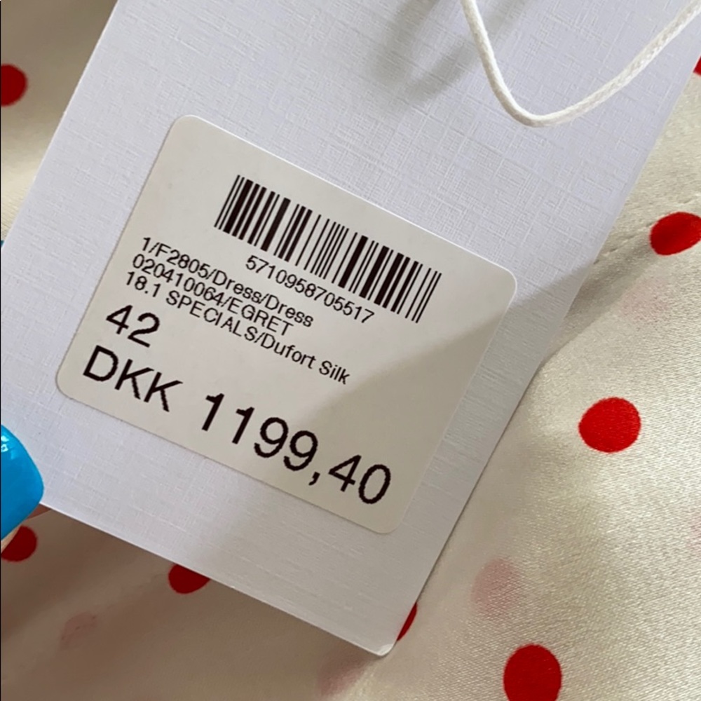 NWT Ganni Pussy-bow polkadot Stretch Silk dress 10 - Picture 10 of 12